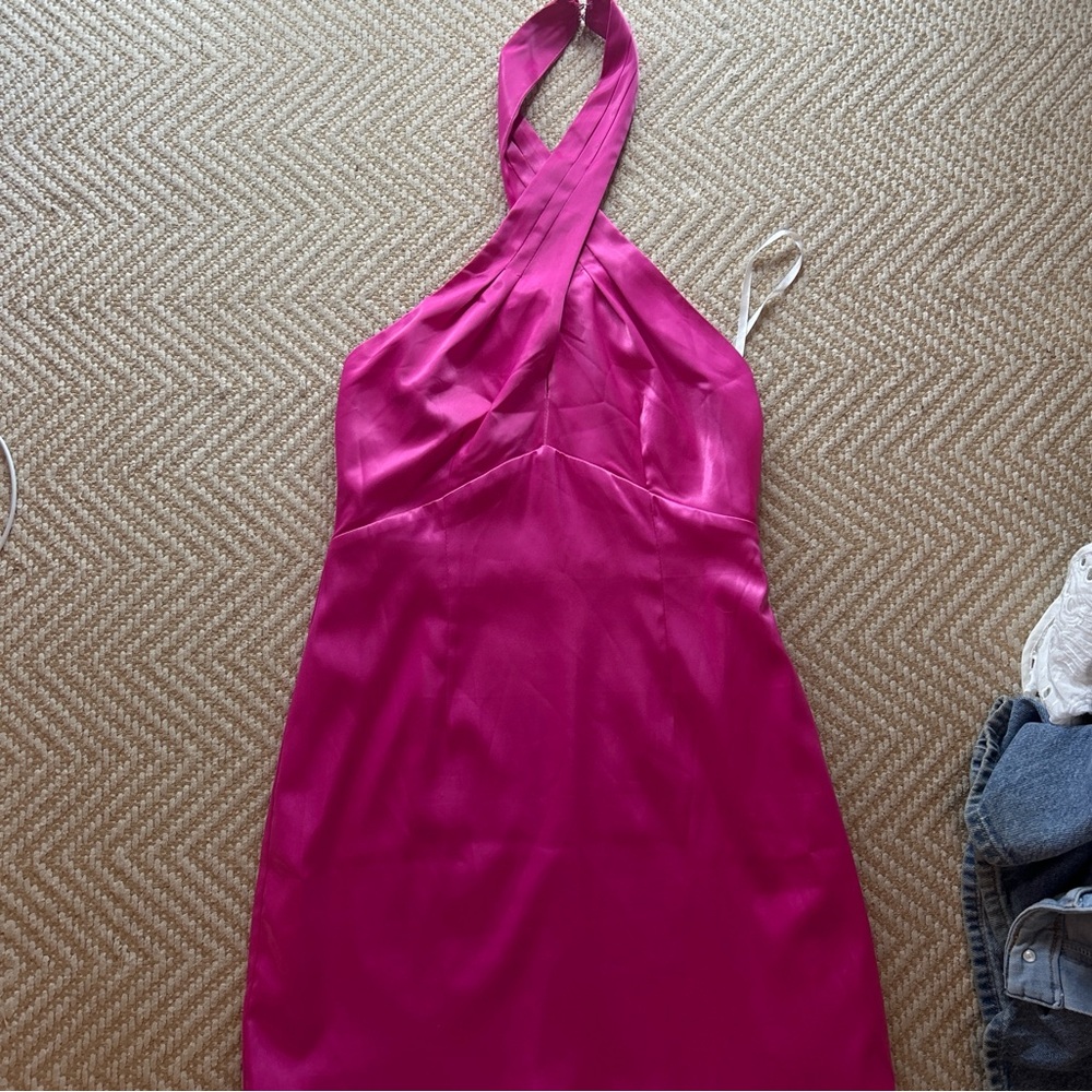 Superdown Pink Halter Mini Dress
